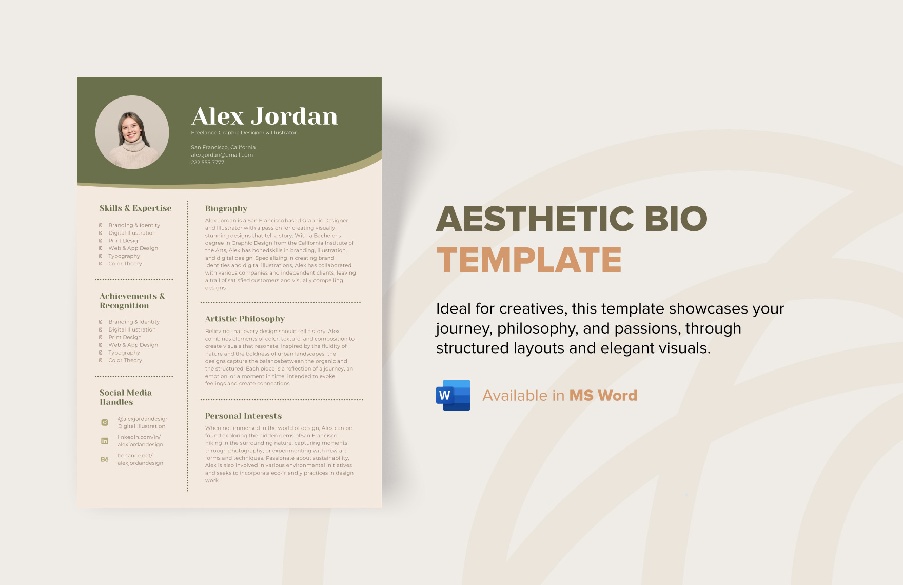 Aesthetic Bio Template Download In Word