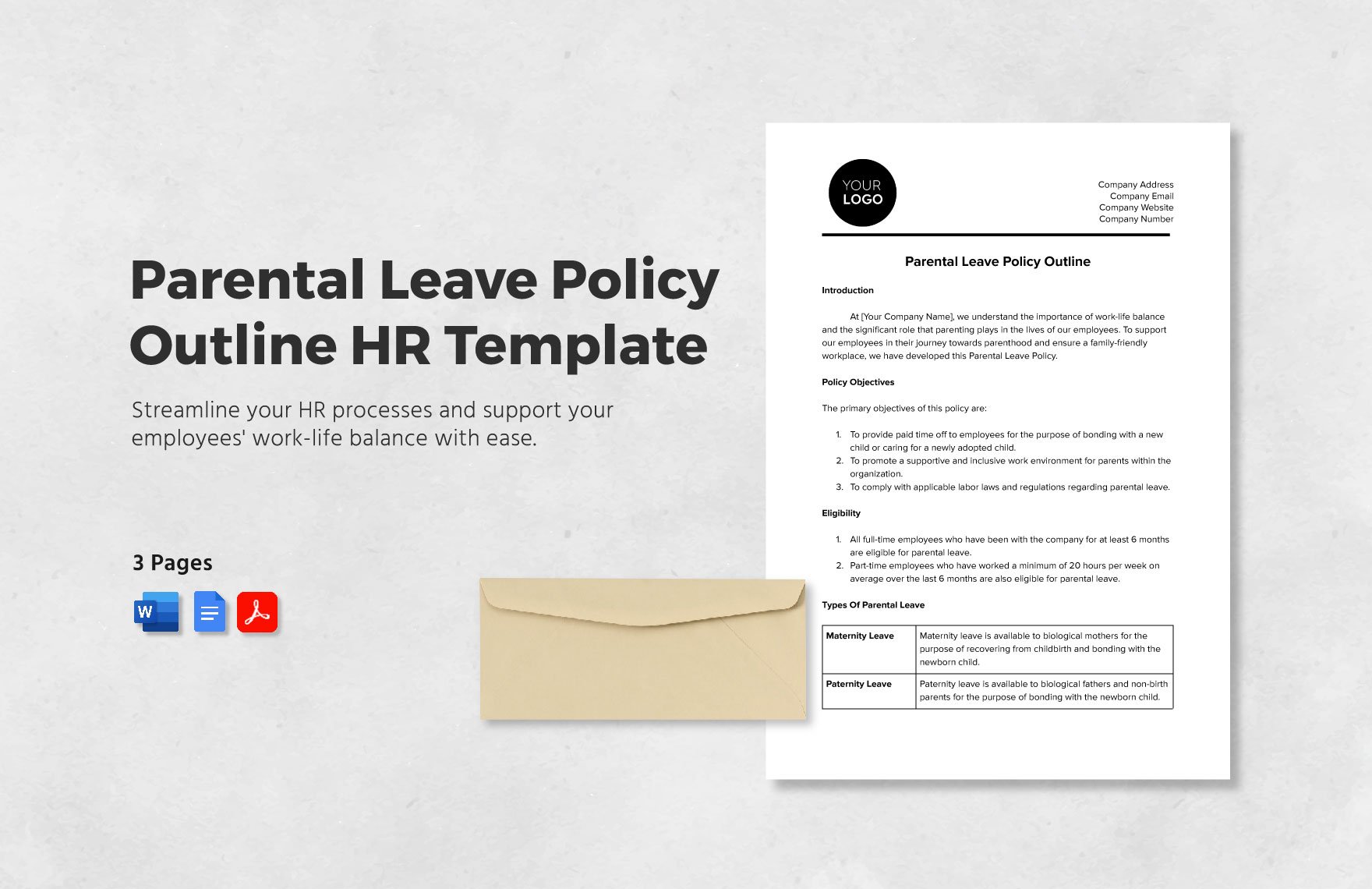 Parental Leave Policy Outline HR Template in Word, Google Docs, PDF