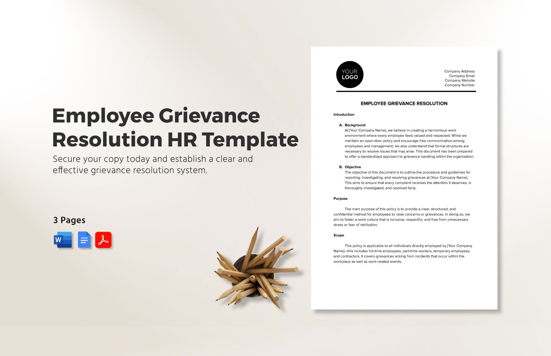 Employee Grievance Resolution HR Template