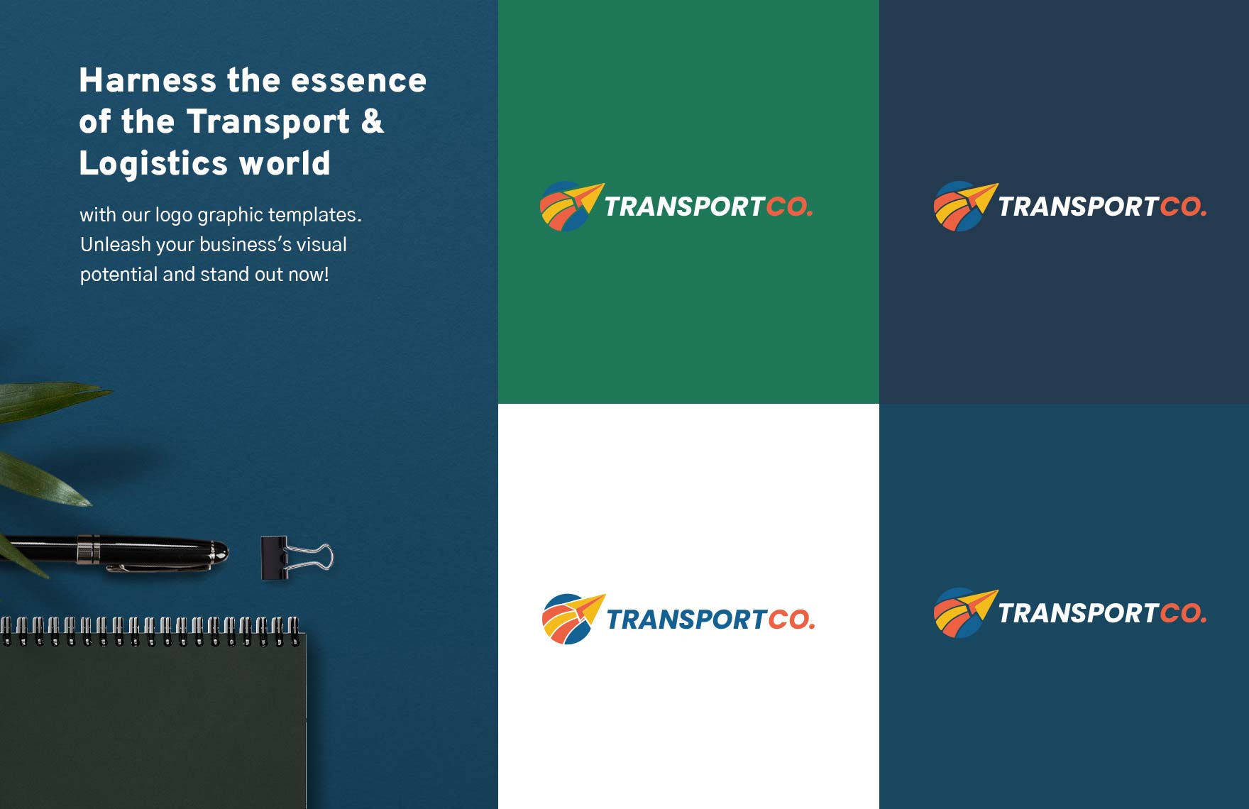 Transport and Logistics Supply Chain Management Logo Template