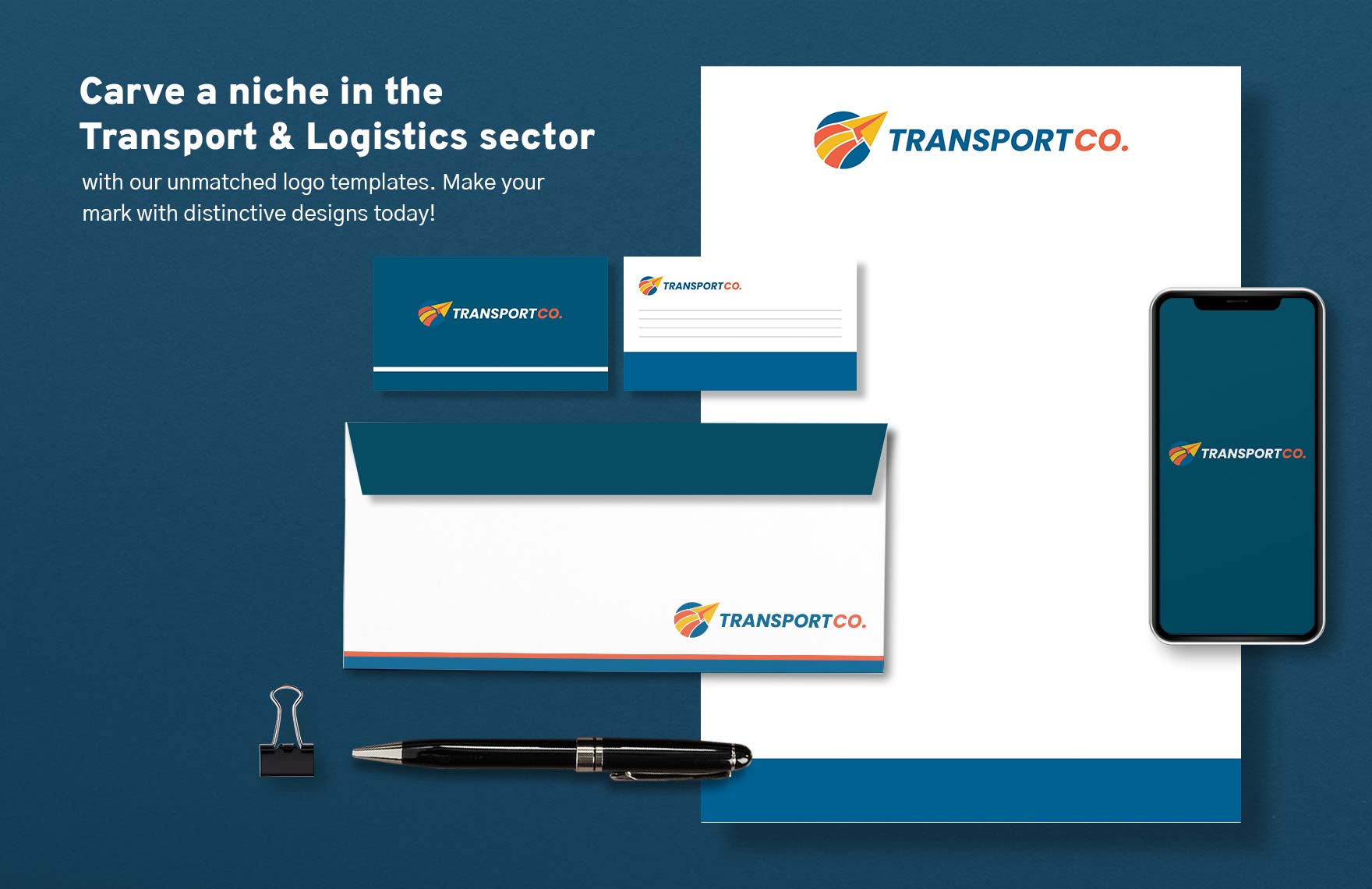 Transport and Logistics Supply Chain Management Logo Template