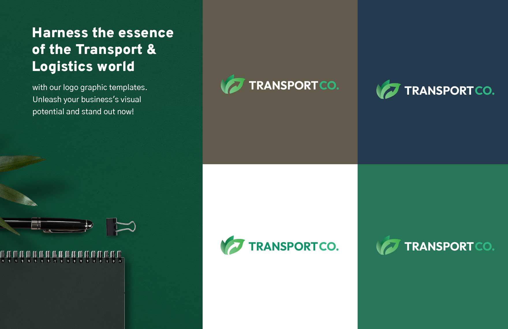 Transport and Logistics Eco-Friendly Logistics Logo Template