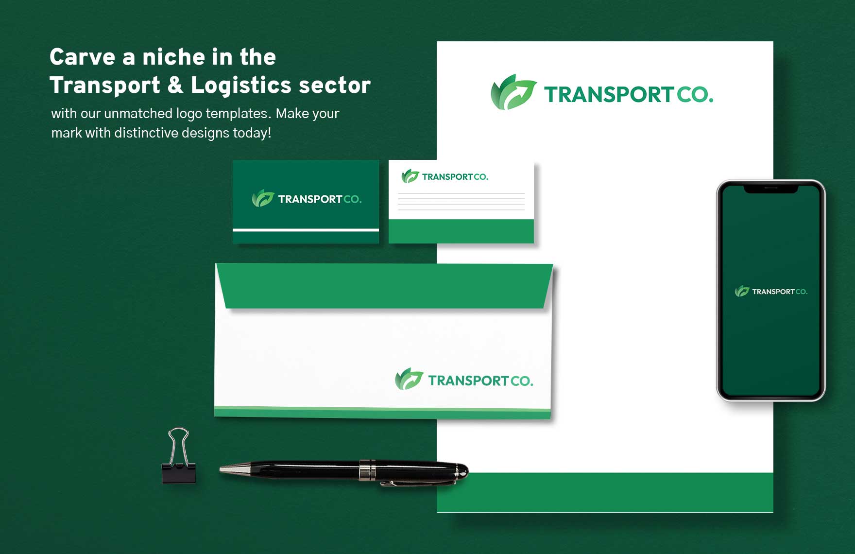 Transport and Logistics Eco-Friendly Logistics Logo Template