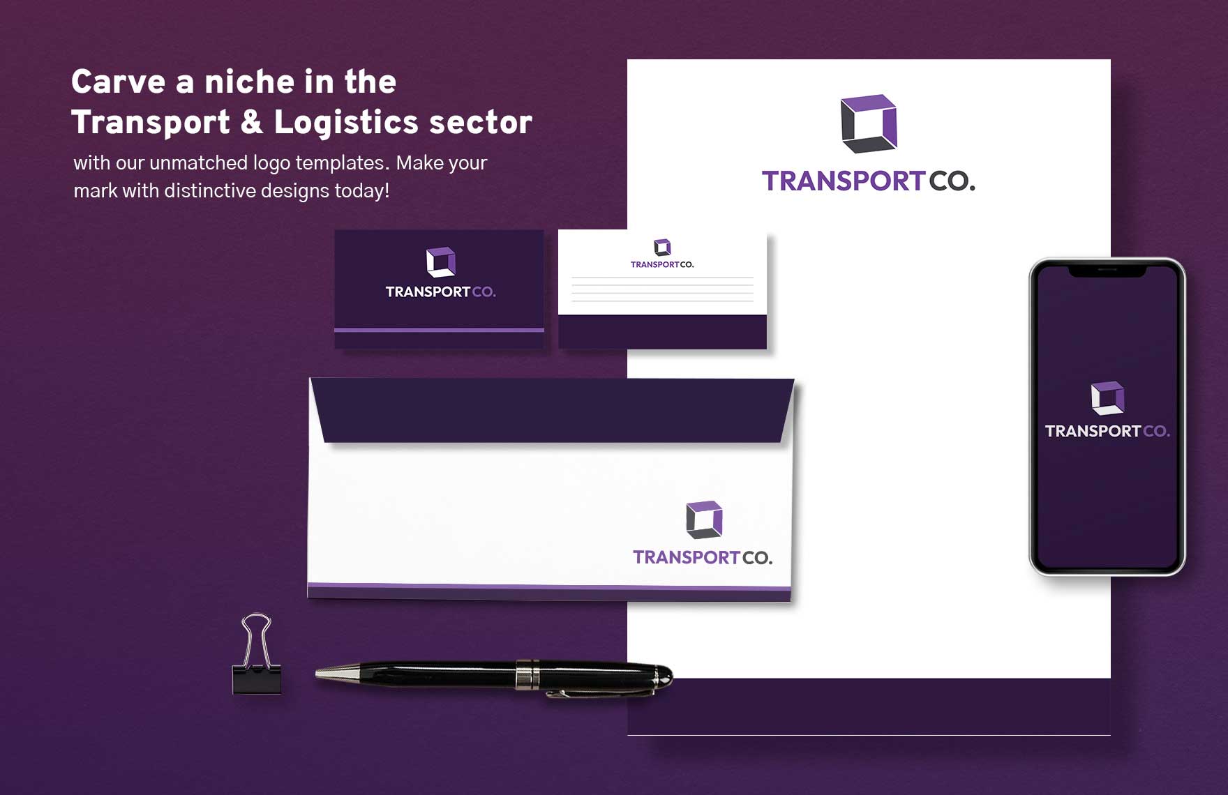 Transport and Logistics Courier Service Logo Template