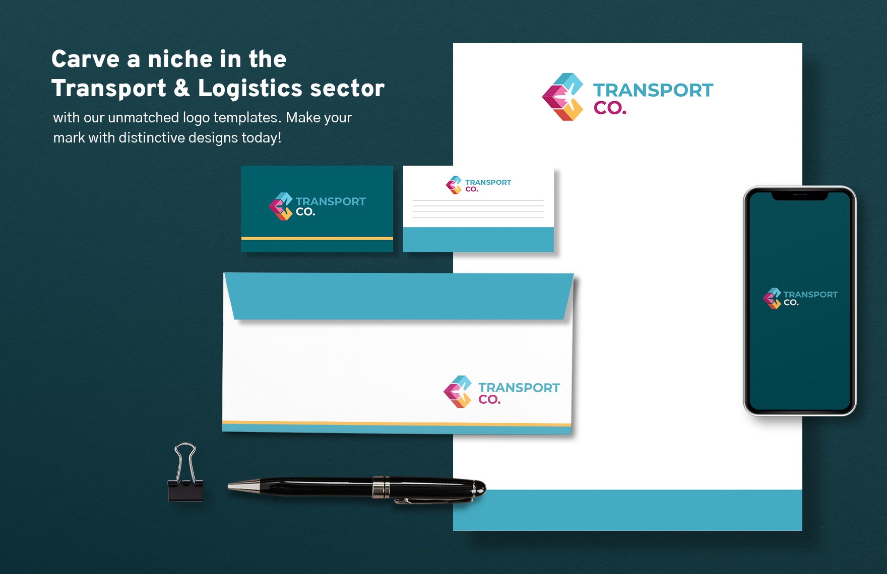 Transport and Logistics 3D Logo for Logistics Solutions Template