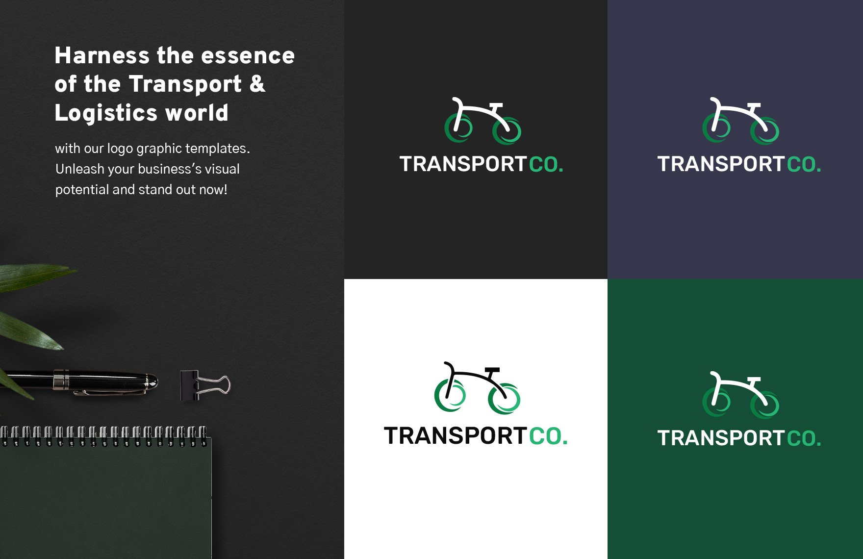 Transport and Logistics Bicycle Delivery Logo Design Template