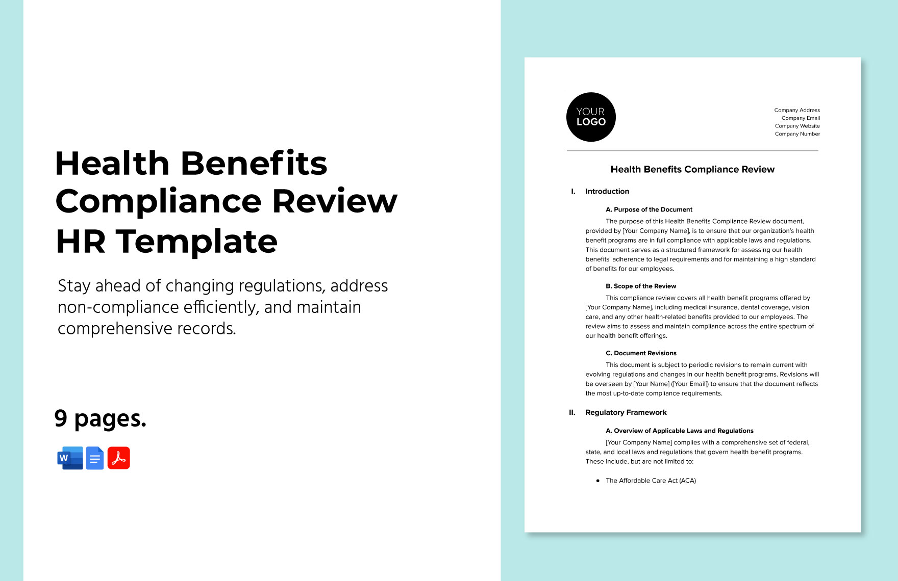 Health Benefits Compliance Review HR Template