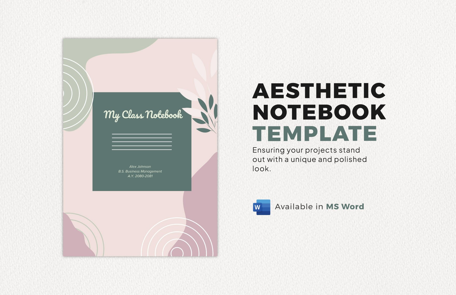 Aesthetic Notebook Template in Word