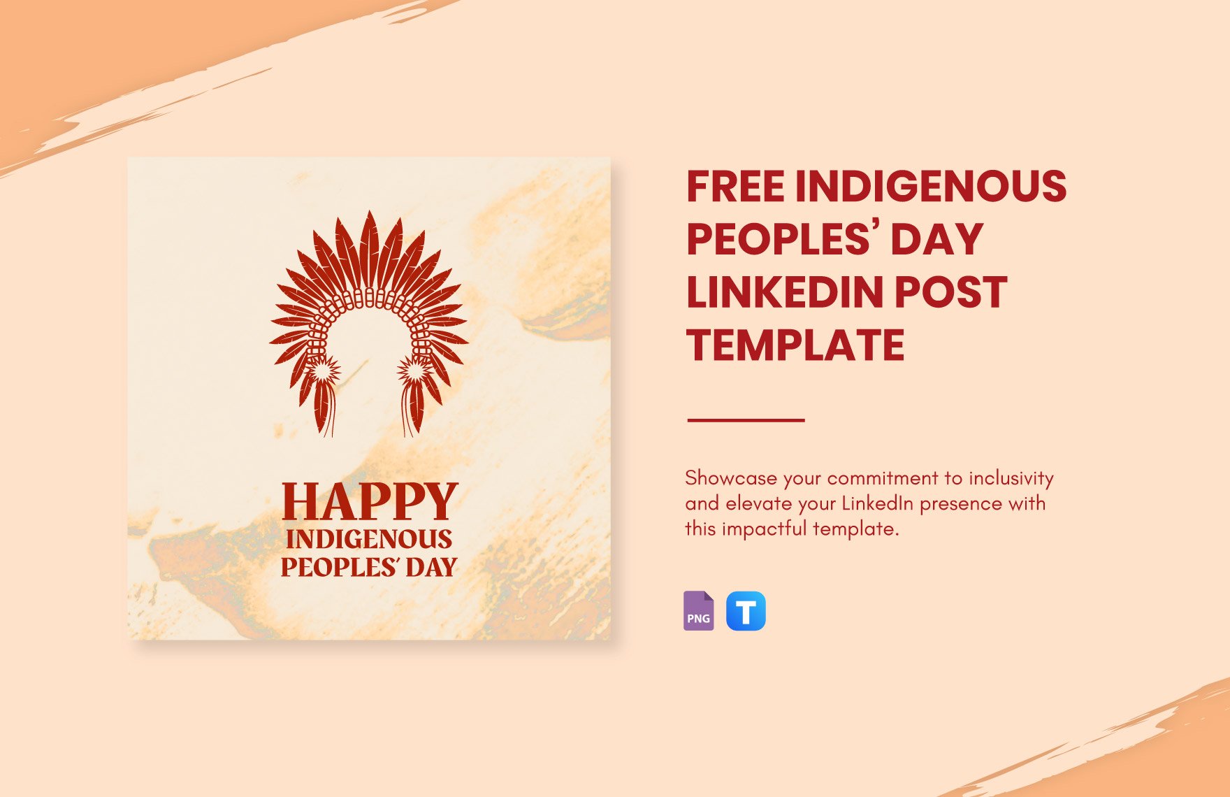 Free Indigenous Peoples' Day LinkedIn Post Template in PNG
