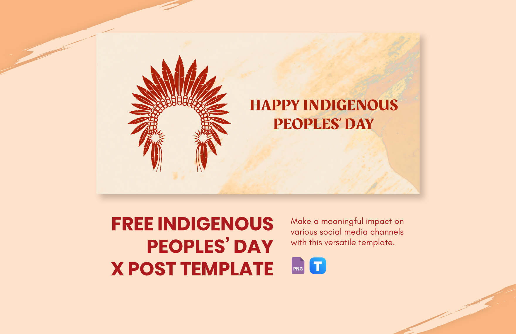 Free Indigenous Peoples' Day X Post Template in PNG