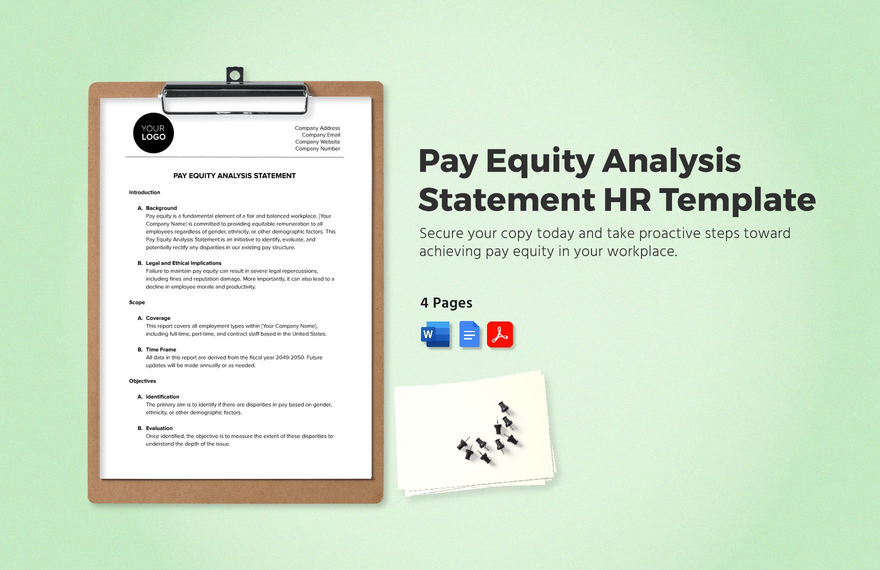 Pay Equity Analysis Statement HR Template