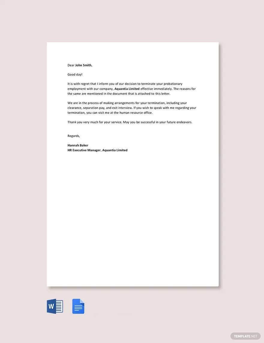 termination-letter-during-probation-period-in-google-docs-word-pdf