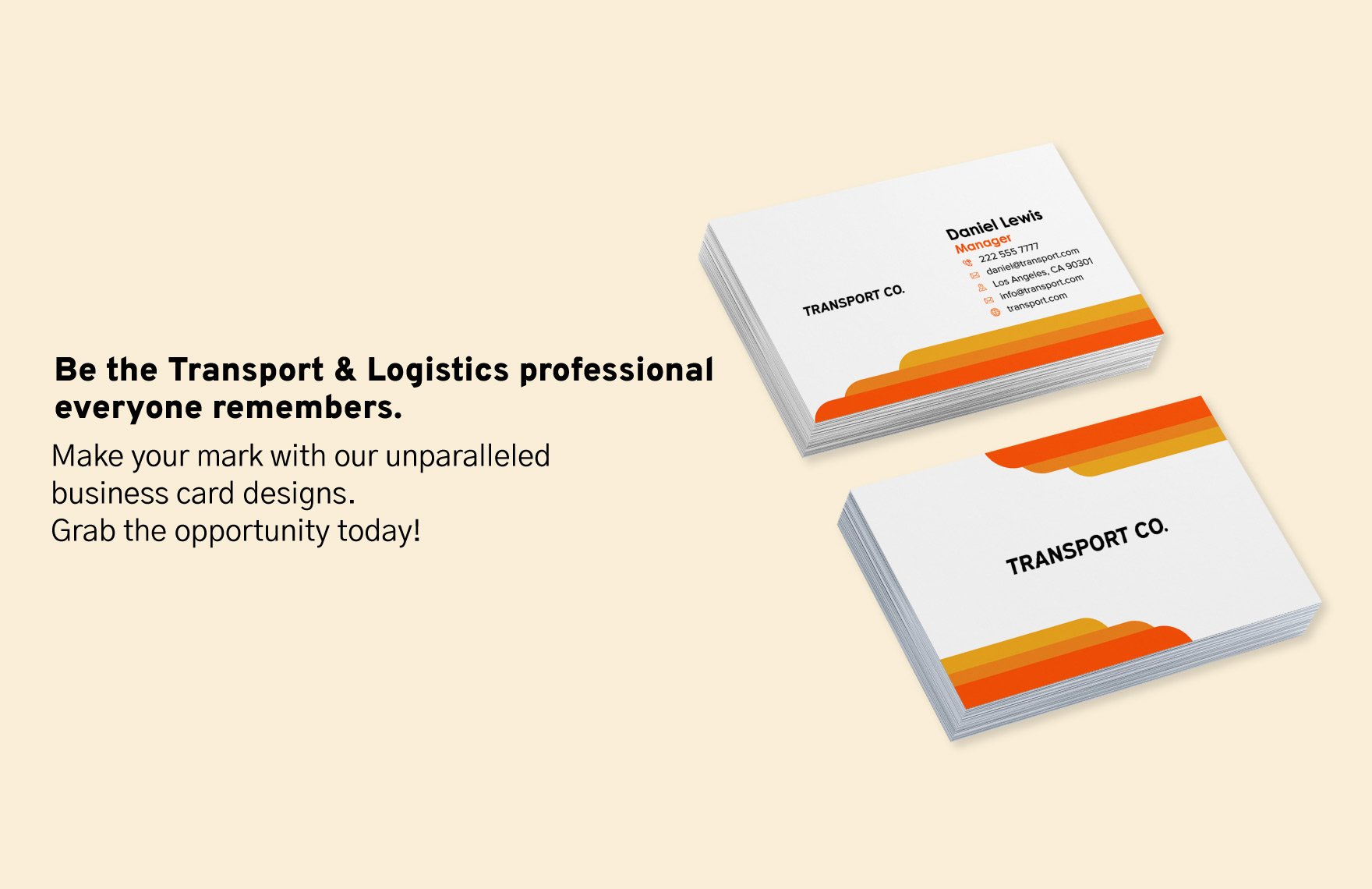 Transport and Logistics Manager Business Card Template