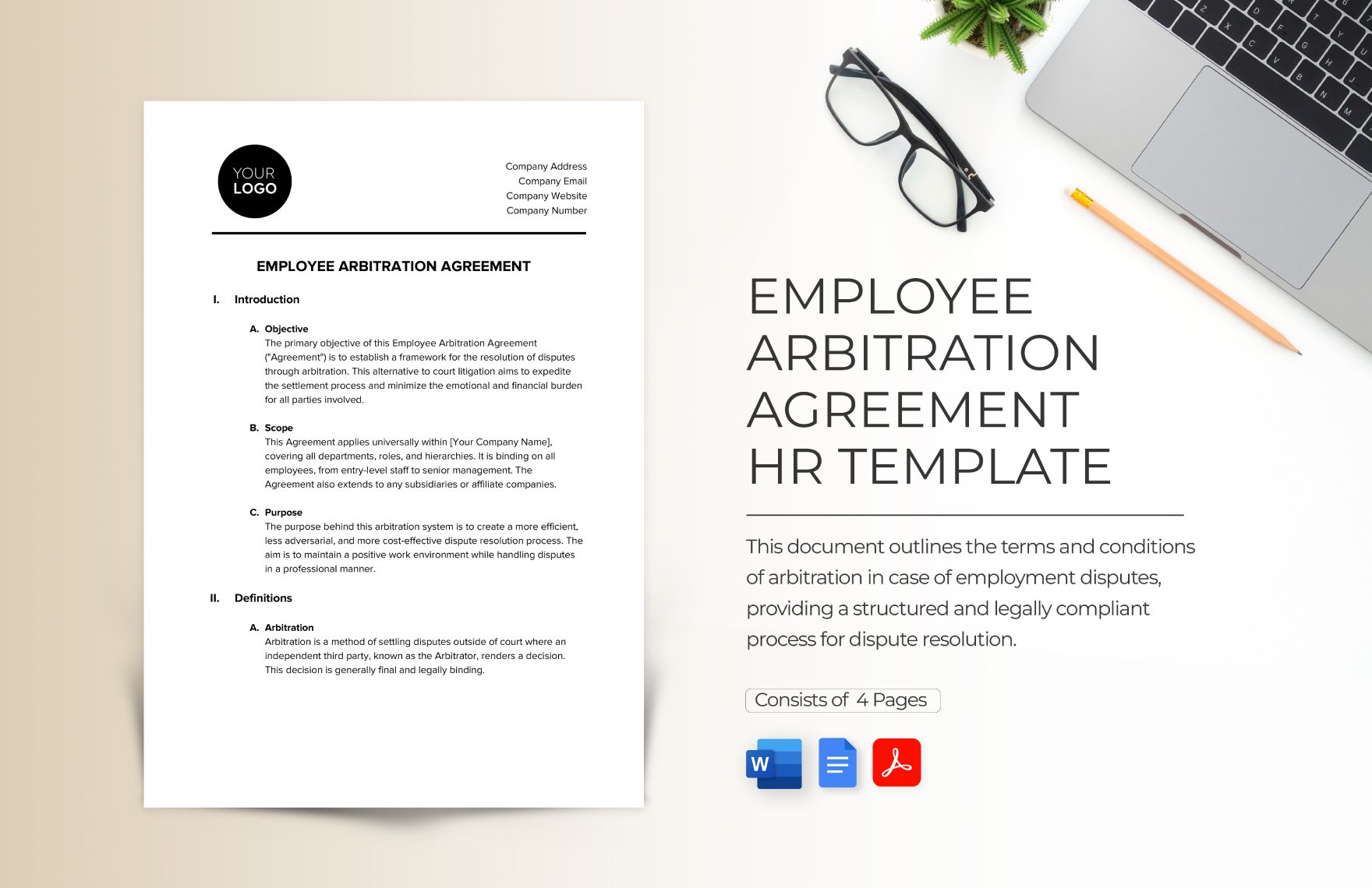 Employee Arbitration Agreement HR Template in Word, Google Docs, PDF