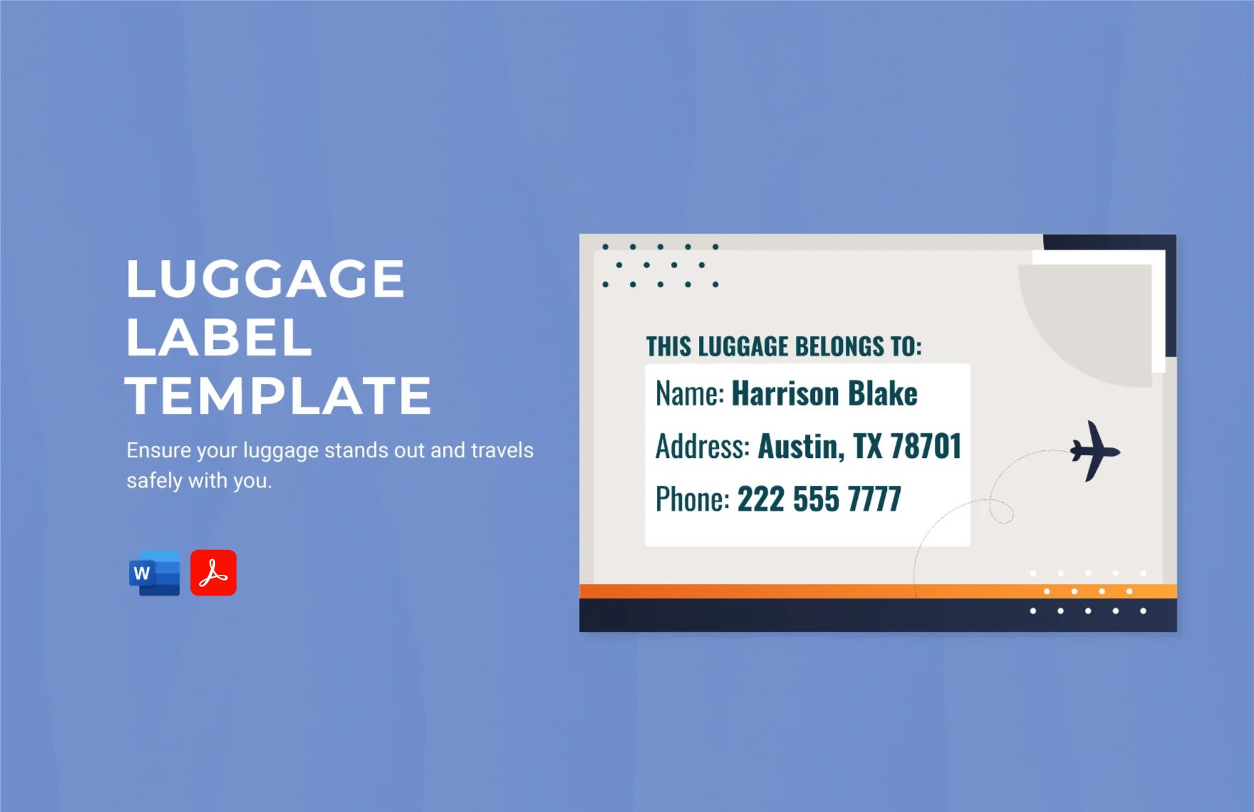 Luggage Label Template in Word, PDF