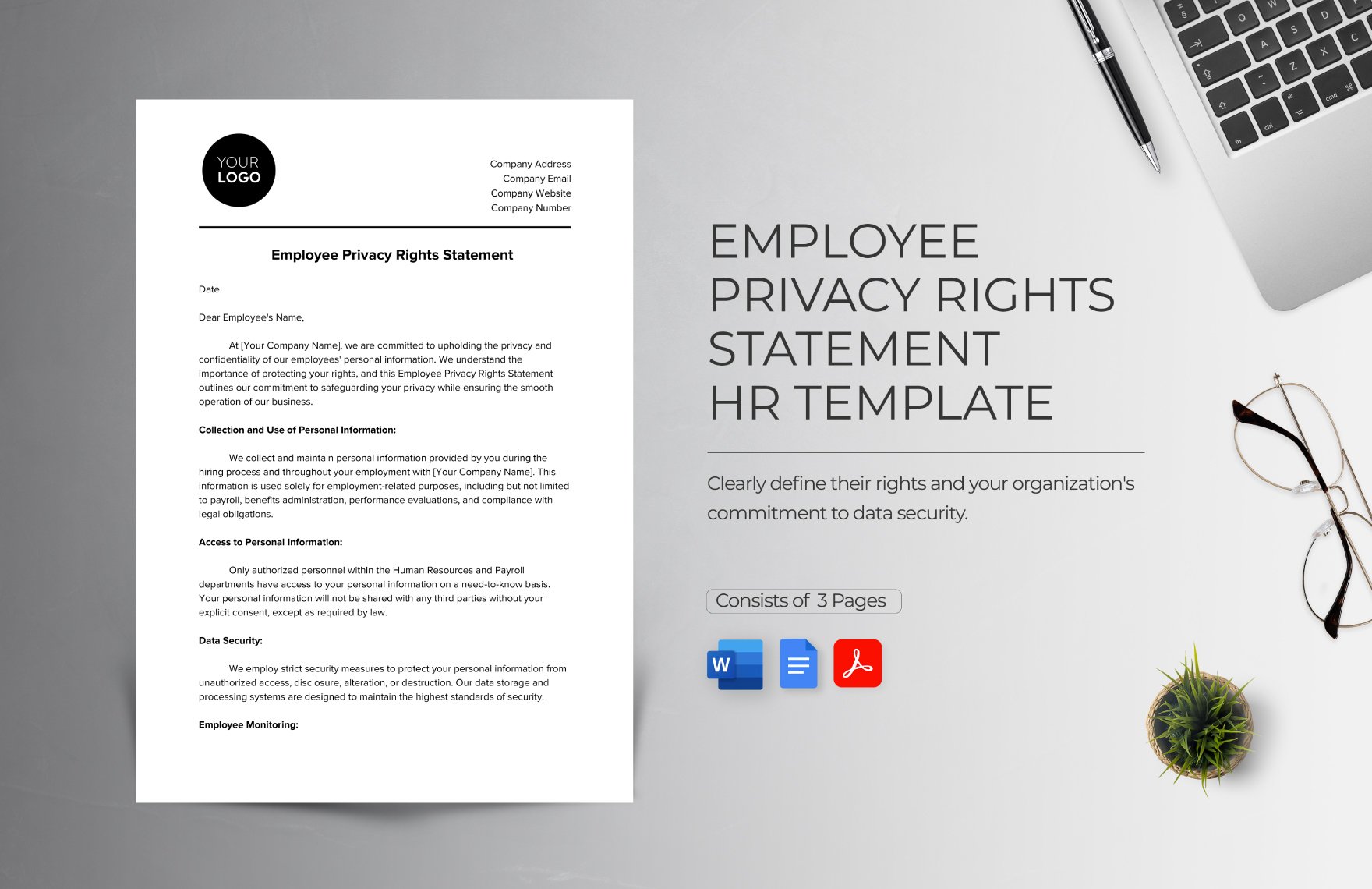 Employee Privacy Rights Statement HR Template in Word, Google Docs, PDF