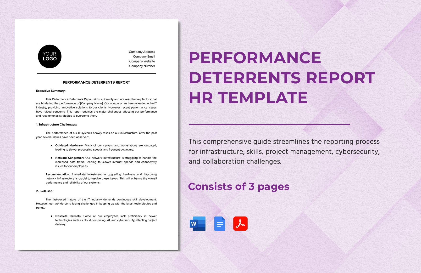 Performance Deterrents Report HR Template
