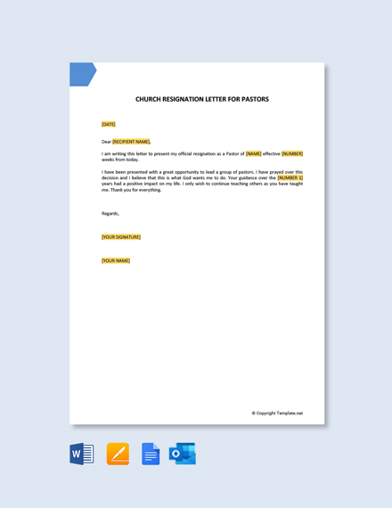 Free Church Membership Resignation Letter Template - Google Docs, Word ...