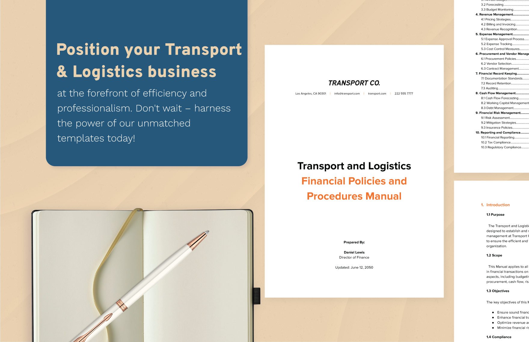 Transport and Logistics Financial Policies and Procedures Manual Template