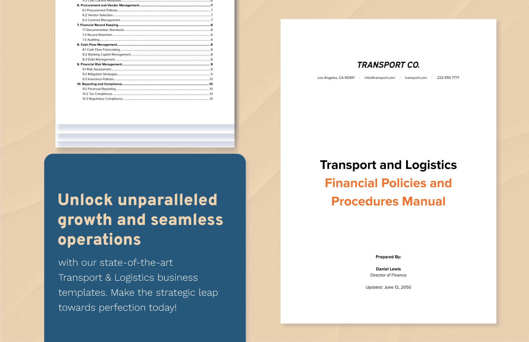 Transport and Logistics Financial Policies and Procedures Manual Template