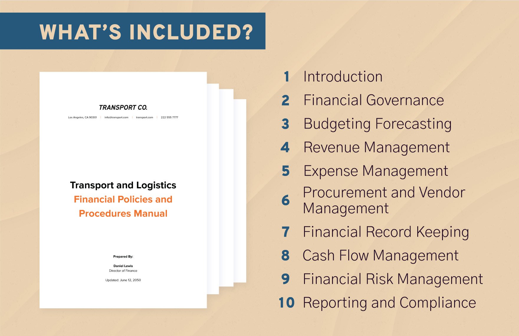 Transport and Logistics Financial Policies and Procedures Manual Template