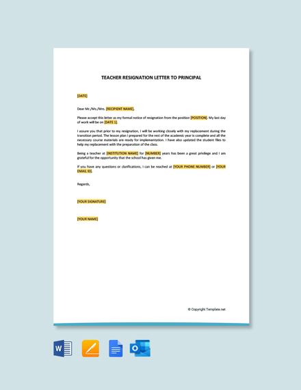 Free Formal Sick Leave Letter to Principal Template - Google Docs, Word ...