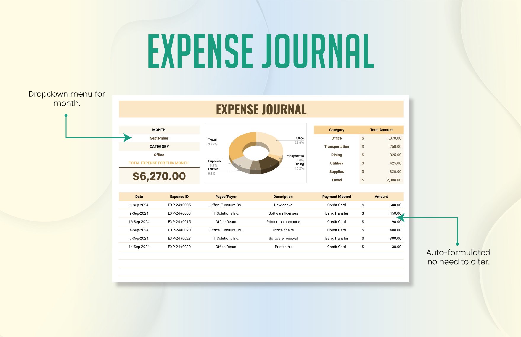 Expense Journal Template