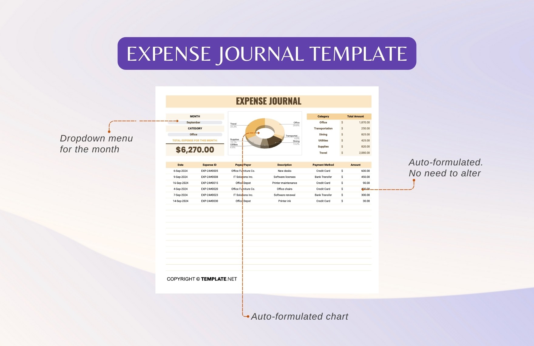 Expense Journal Template