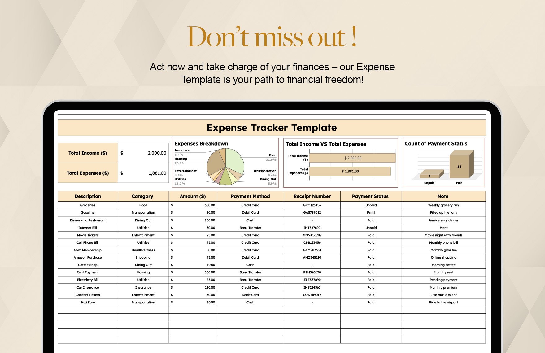 Expense Tracker Template