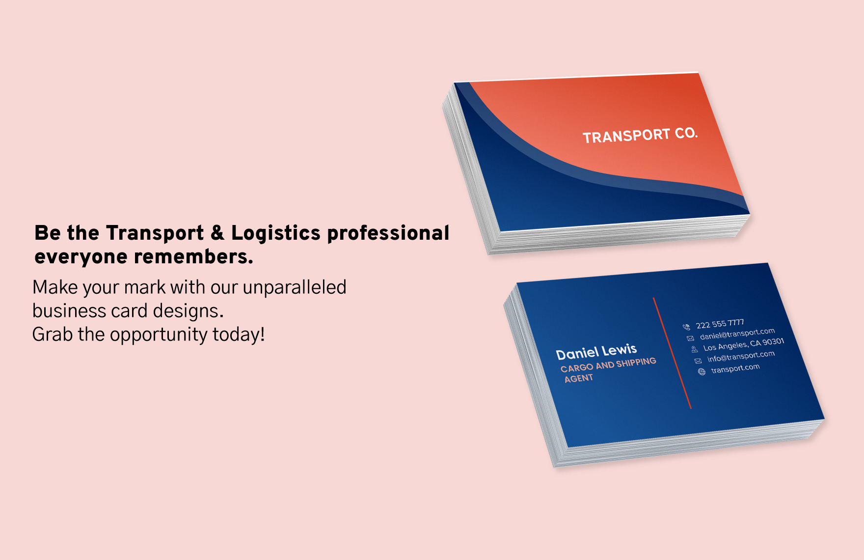 Transport and Logistics Cargo and Shipping Agent Contact Card Template