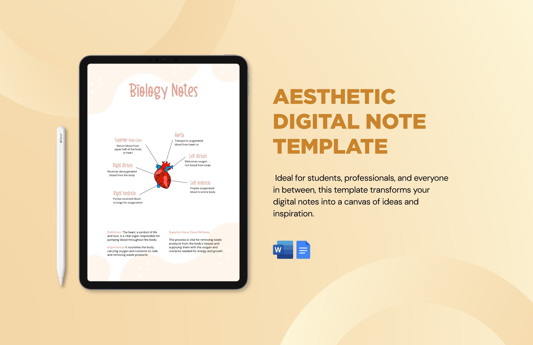 Free Aesthetic Digital Note Template in Word, Google Docs