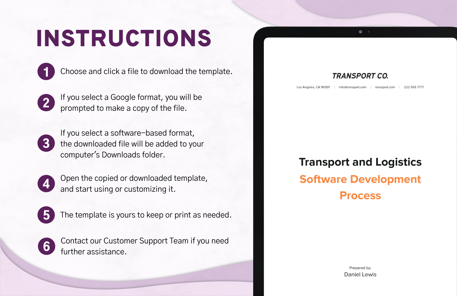 Transport and Logistics Software Development Process Template