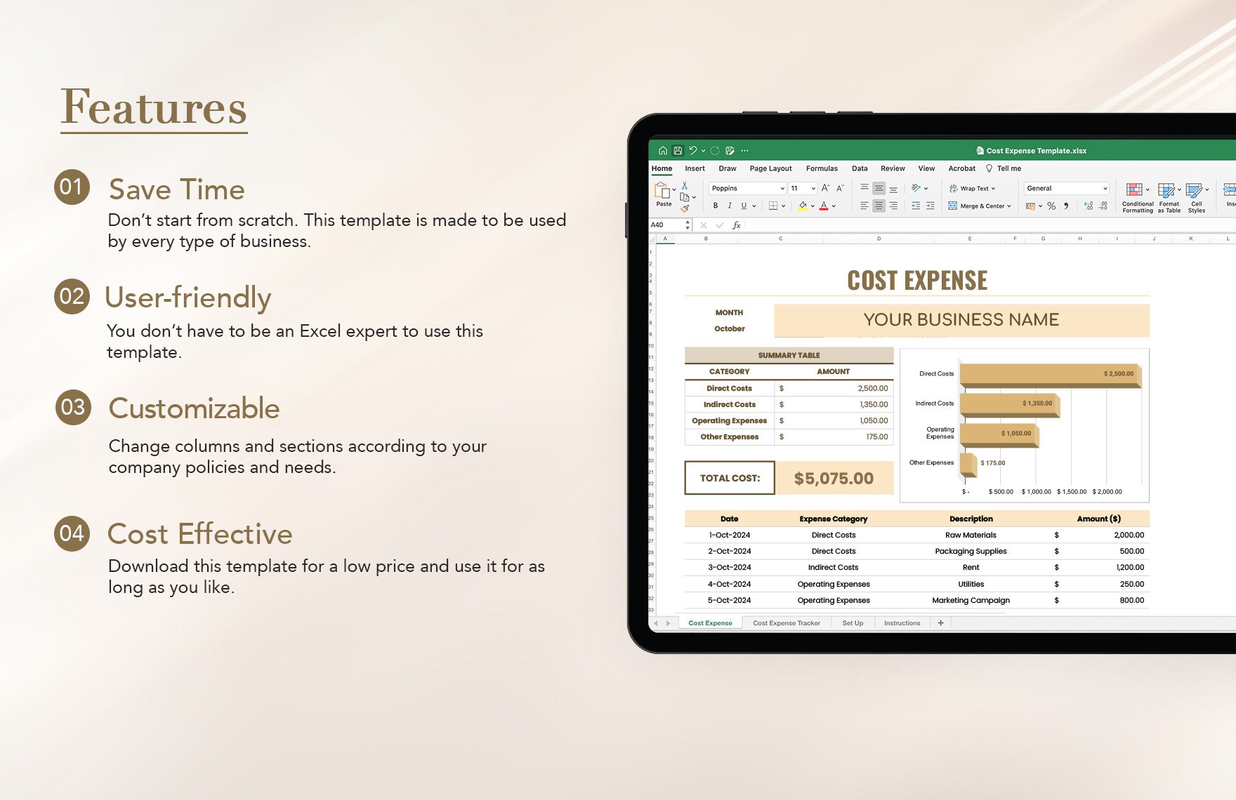Cost Expense Template
