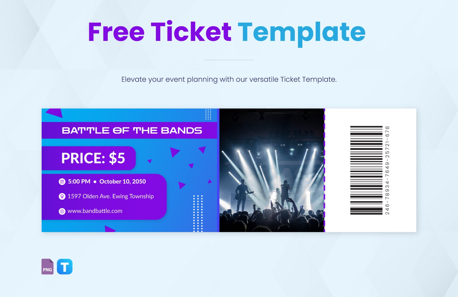 Ticket Template in PNG