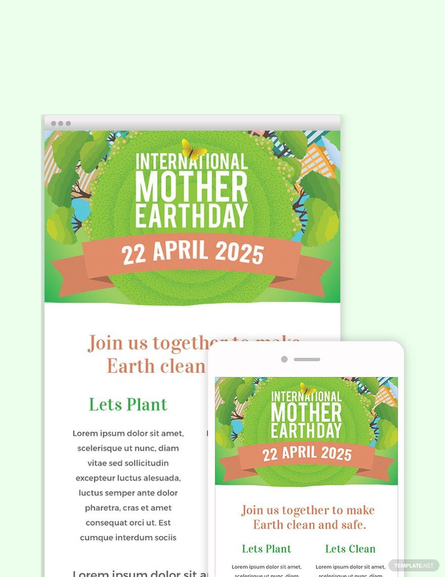 International Earth Day Email Newsletter Template