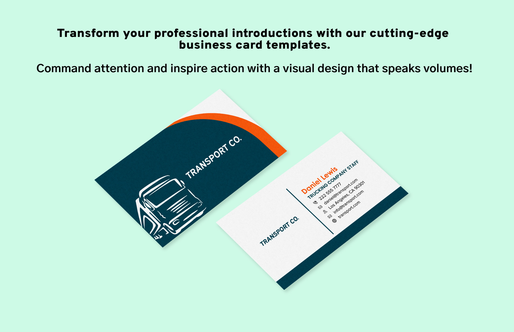 Transport and Logistics Trucking Company Business Card Template