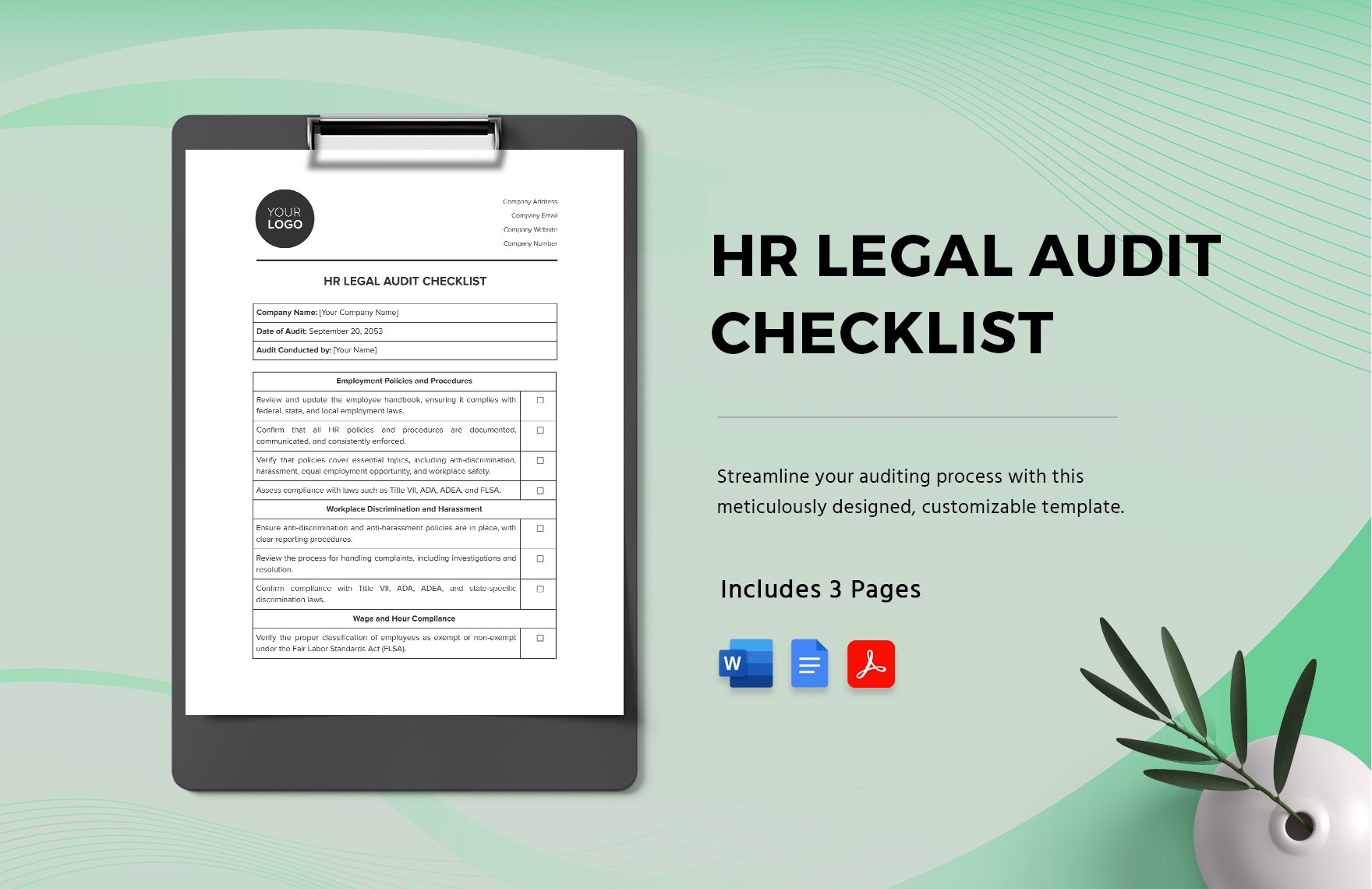 HR Legal Audit Checklist Template