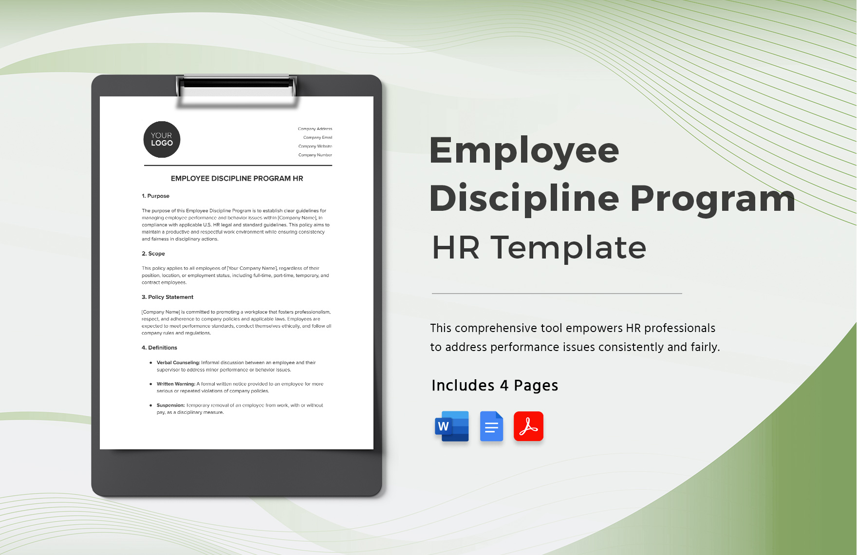 Employee Discipline Program HR Template in Word, Google Docs, PDF