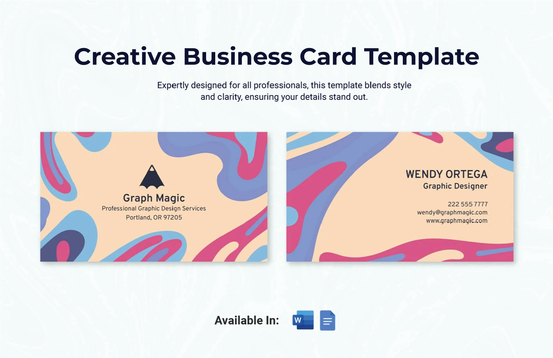 Creative Business Card Template in Word, Google Docs - Download | Template.net