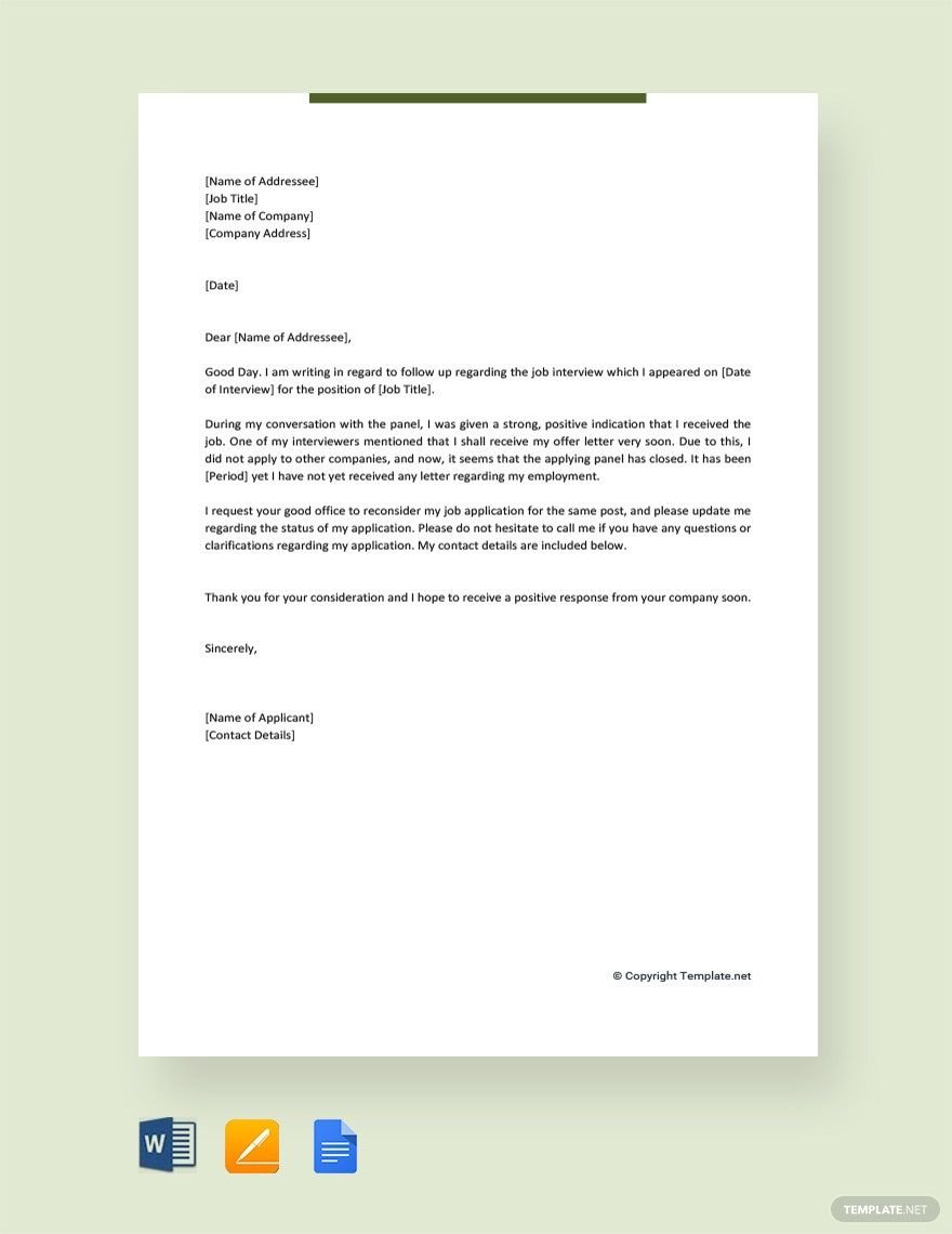 Appeal Letter For Job Rejection Template