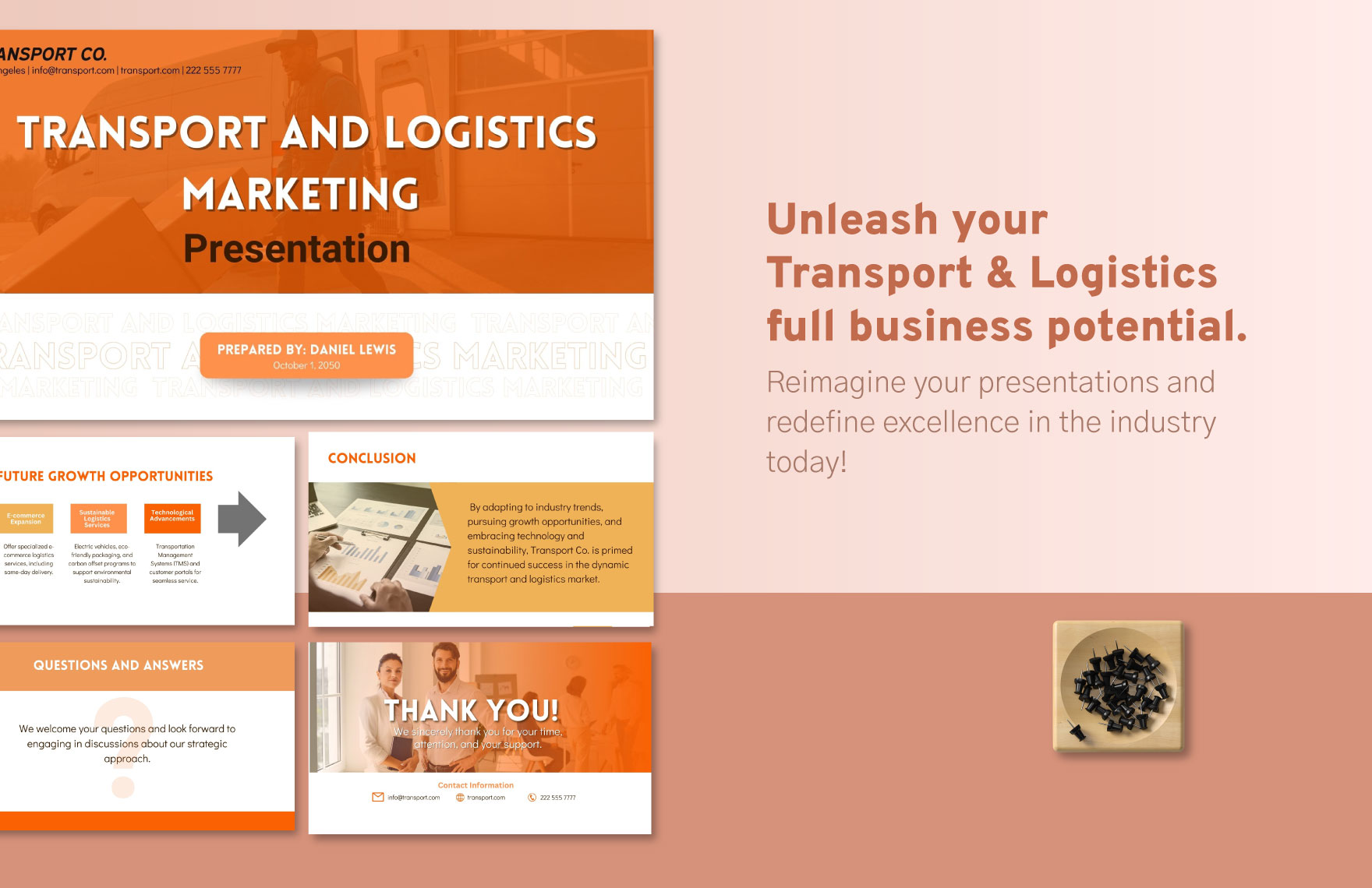 Transport and Logistics Marketing Presentation Template