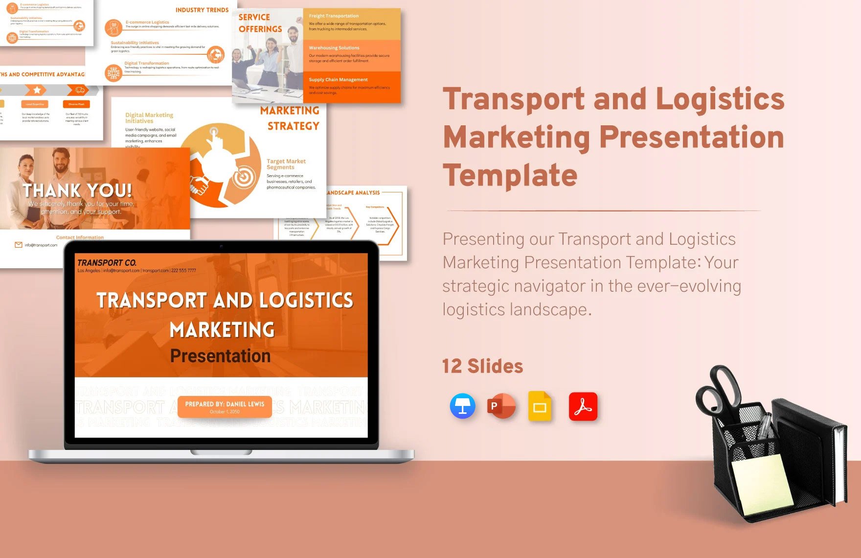 Transport and Logistics Marketing Presentation Template