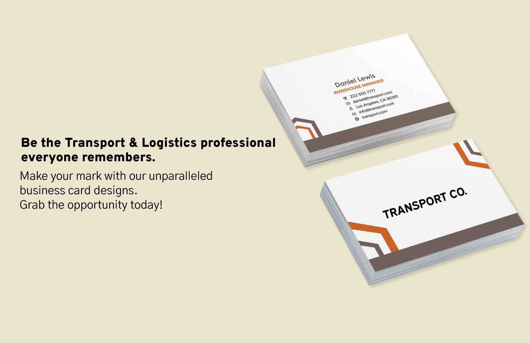 Transport and Logistics Warehouse Manager Business Card Template