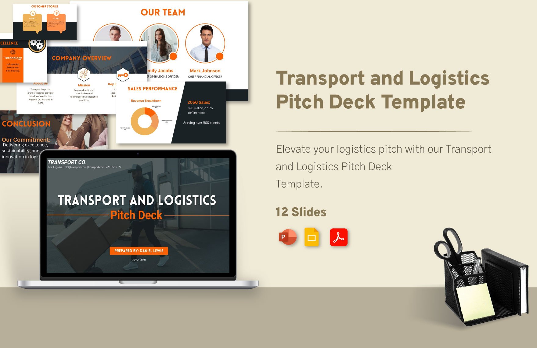 Transport and Logistics Pitch Deck Template