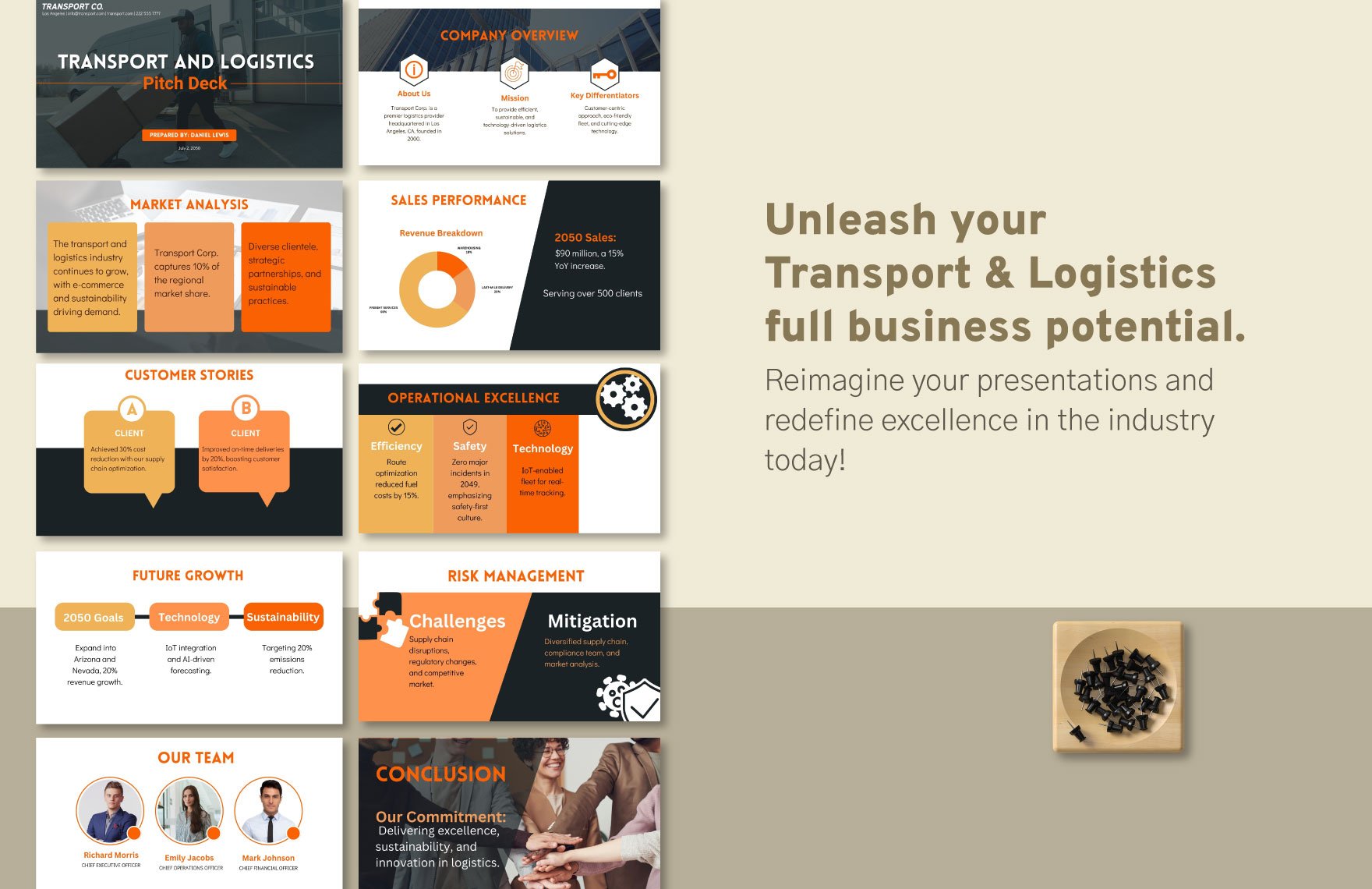 Transport and Logistics Pitch Deck Template