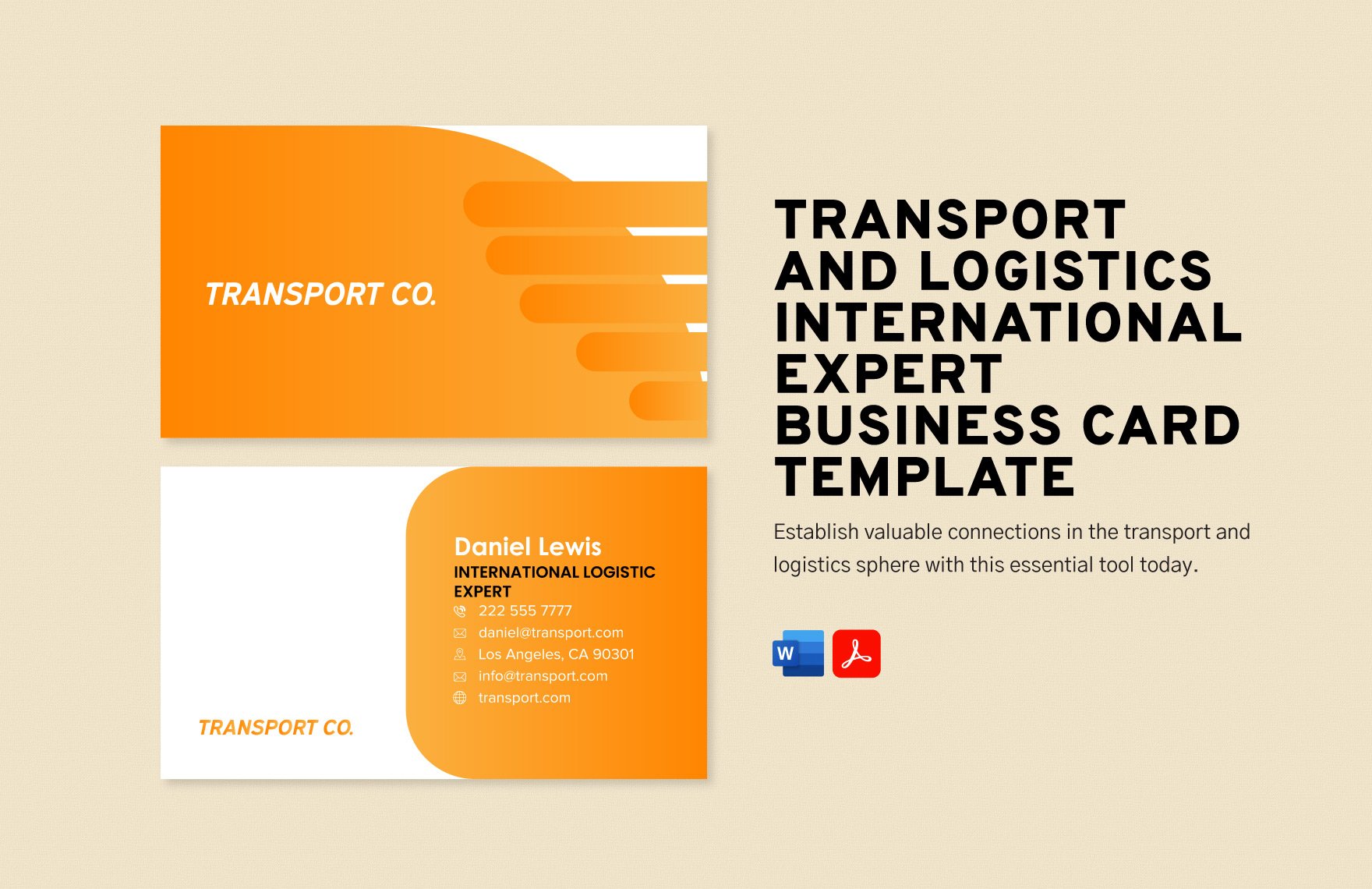 Transport and Logistics International Logistics Expert Card Template