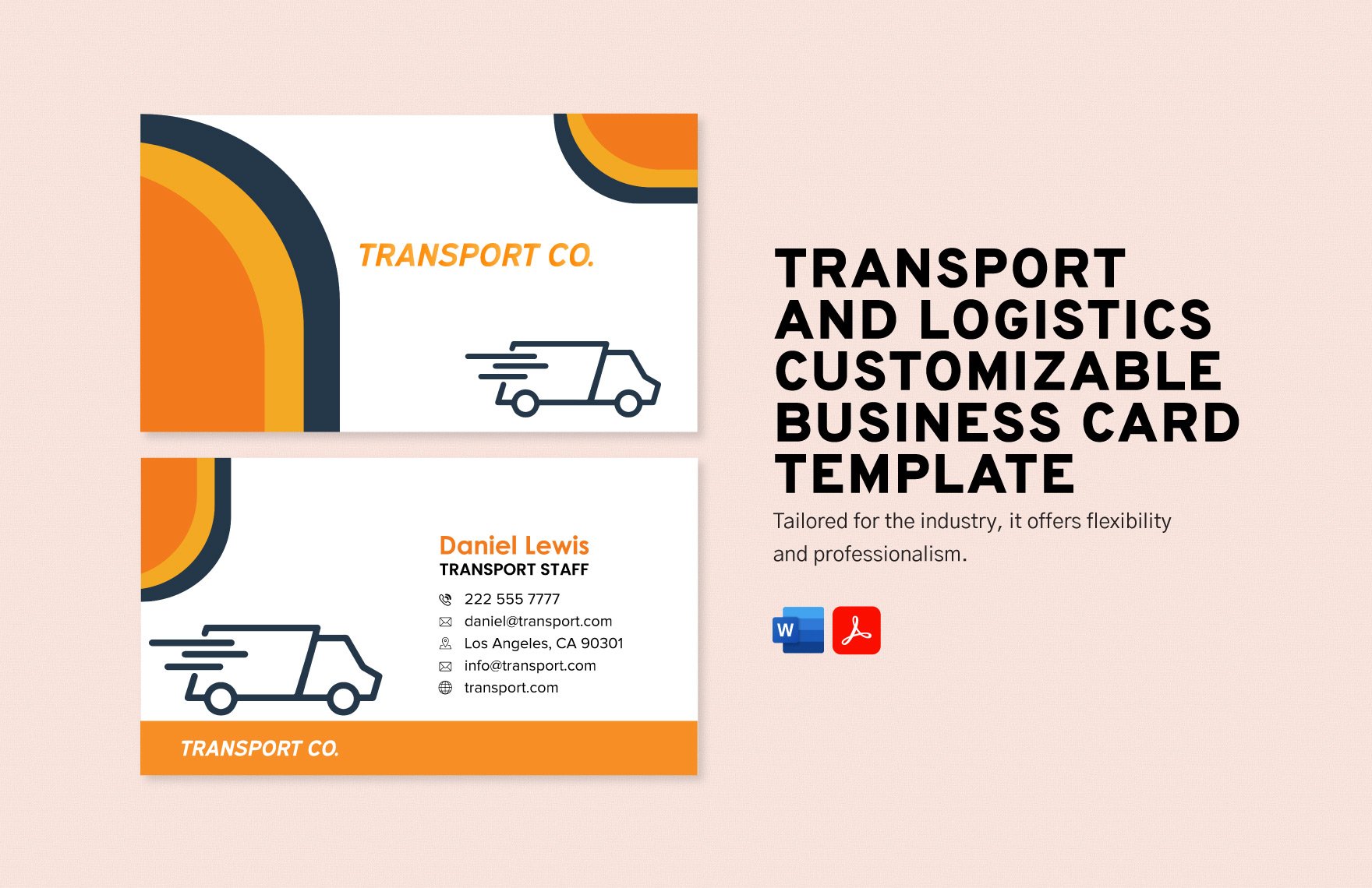 Transport and Logistics Customizable Business Card Template