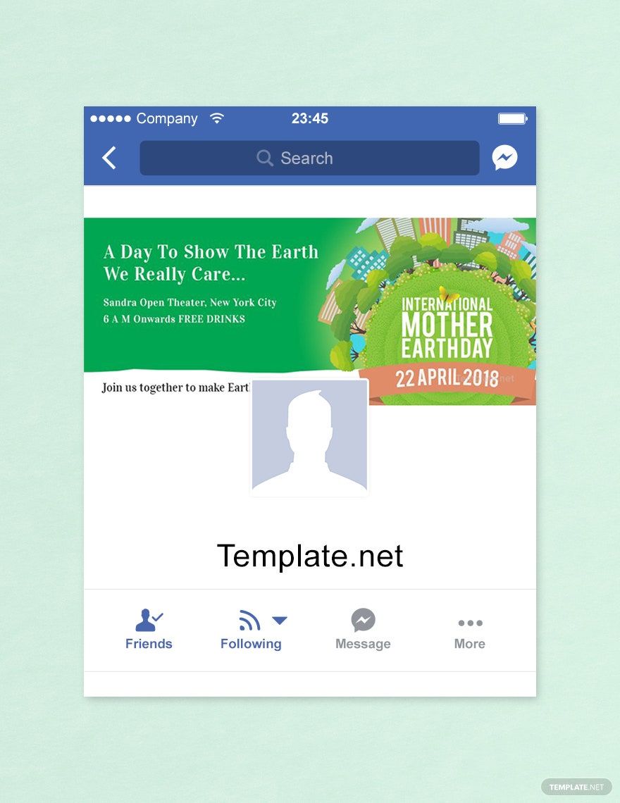 Free International Earth Day Facebook App Cover Template