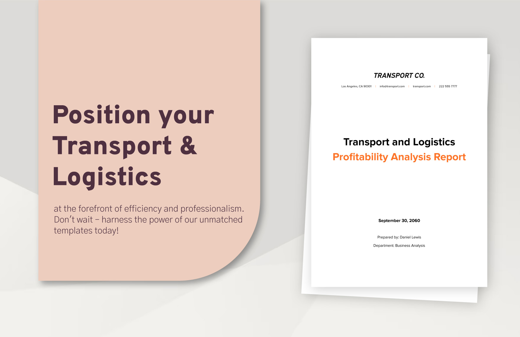 Transport and Logistics Profitability Analysis Report Template
