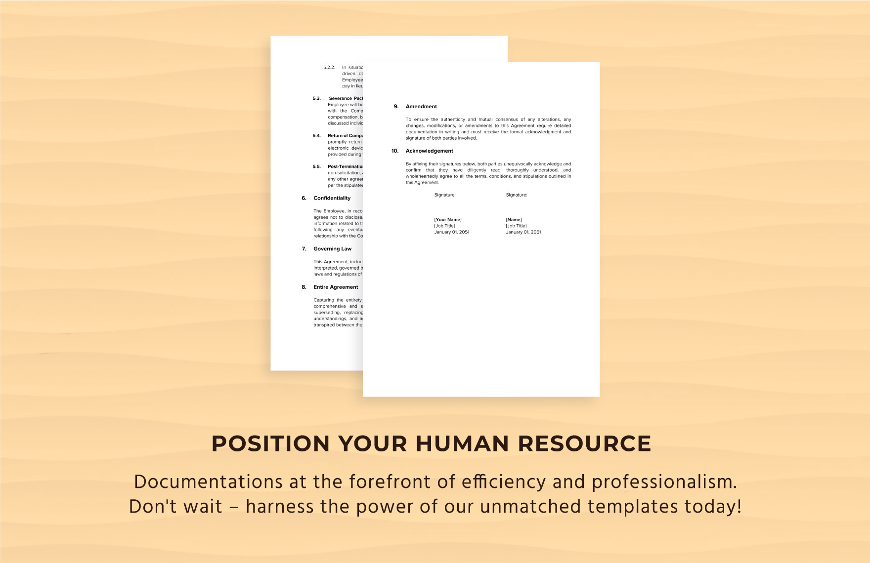 Employee Contract Agreement HR Template